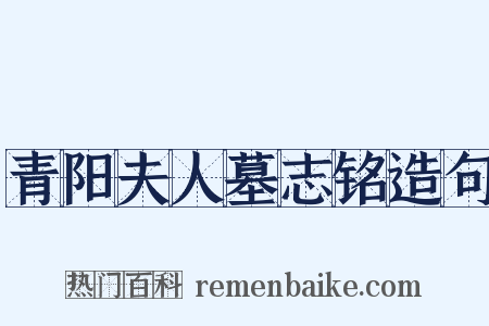 青阳夫人墓志铭造句是什么意思的图片